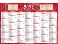 Bouchut 230 - Calendrier bancaire 7 mois par face - 38,5 x 54 cm - rouge