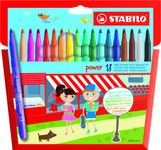 STABILO power - Rotulador de punta de fibra - colores surtidos - 2 mm - grande (paquete de 18)