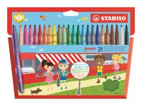 STABILO power - Feutre - couleurs assorties - 2 mm - large (pack de 24)