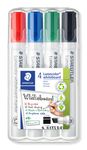 STAEDTLER LUMOCOLOR 351 - Pack de 4 marqueurs effaçables - pointe biseau - couleurs assorties