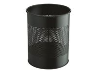 Durable - Corbeille à papier métallique ajourée 15L - noir