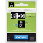 Dymo D1 - Ruban d'étiquettes auto-adhésives - 1 rouleau (19 mm x 7 m) - fond noir écriture blanche 
