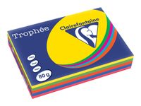 Clairefontaine Trophée - Papier couleur - A4 (210 x 297 mm) - 80 g/m² - Ramette de 500 feuilles - coloris assortis