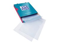 Oxford - 100 Pochettes coin - A4 - pour 25 feuilles - 15/100 - cristal lisse