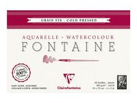 Clairefontaine Fontaine - Bloc de papier aquarelle grain fin - 10 x 15 cm - 25 feuilles - 300 g/m²