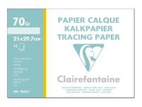 Clairefontaine Fine Arts - Pochette papier à dessin calque - 12 feuilles - A4 - 70G