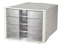 HAN Impuls - Module de classement 4 tiroirs - translucide