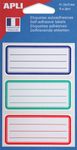 Apli Agipa - 9 Étiquettes scolaires cadre et lignes bleus, rouges, verts - 81 x 36 mm - réf 111981