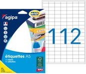 Apli Agipa - Etui A5 - 1792 Étiquettes blanches multi-usages - 12 x 18,3 mm - coins arrondis - réf 114006