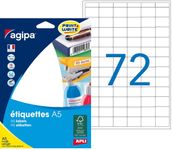 Apli Agipa - Etui A5 - 1152 Étiquettes blanches multi-usages - 16 x 22 mm - coins arrondis - réf 114007