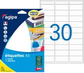 Apli Agipa - Etui A5 - 480 Étiquettes blanches multi-usages - 19 x 38 mm - coins arrondis - réf 114016