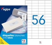 Apli Agipa - 5600 Étiquettes adhésives blanches multi-usages - 52,5 x 21,2 mm - coins droits - réf 118992