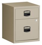 Caisson mobile métallique monobloc - H52 x L41 x P40 cm - 2 tiroirs - beige