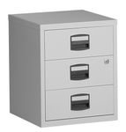 Caisson mobile métallique monobloc - H52 x L41 x P40 cm - 3 tiroirs - gris