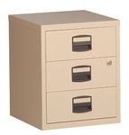 Caisson mobile métallique monobloc - H52 x L41 x P40 cm - 3 tiroirs - beige