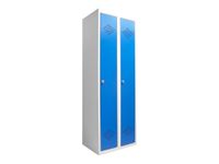Vestiaire Industrie Propre monobloc - 2 portes - H180 x L60 x P50 cm - gris/bleu