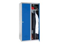 Vestiaire Industrie Salissante monobloc - 2 portes - H180 x L80 x P50 cm - gris/bleu