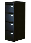 Classeur métallique pour dossiers suspendus - 4 tiroirs - H132 x L41 x P62 cm - noir