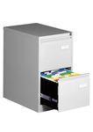 Classeur métallique monobloc professionnel - 2 tiroirs - H71 x L41 x P62 cm - gris clair