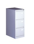 Classeur métallique monobloc professionnel - 3 tiroirs - H102 x L41 x P62 cm - gris clair