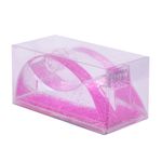 Distributeur de ruban fuchsia pailleté - base lourde 325 g - lame métallique - pour rouleaux adhésifs 19×33 mm