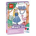 Coffret APLI Kids Watercolour Magic Art - aquarelle et feutre magique avec 14 planches - pinceau et gomme - dès 5 ans