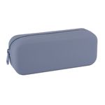 Trousse rectangulaire en silicone bleu Up North avec zip imperméable - design moderne et nettoyage facile