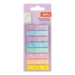 160 index adhésifs pastel fleuris 44×10 mm - repositionnables - 8 couleurs - pour livres - révisions et planners