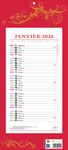 Calendrier bloc mensuel à feuillets année civile BOUCHUT "411 Rouge" 19 x 42 cm Pefc 70 %