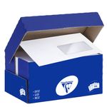 Clairefontaine Clairalfa - 250 Enveloppes DL 110 x 220 mm - 90 gr - fenêtre 45x100 mm - blanc - bande adhésive
