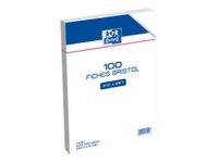 Oxford - Fiches Bristol - A4 - 21 x 29,7 cm - Non perforées - Blanc - Uni - Pack de 100