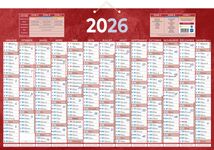 Calendrier bancaire année civile BOUCHUT "228 Rouge" 43 x 65 cm coloris rouge Pefc 70 %