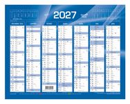 Quo Vadis - Calendrier mural - Français - Classic - Bleu - 14 mois de décembre à janvier - 27x21 cm - Papier Clairefontaine blanc - Fabrication française