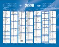 Quo Vadis - Calendrier bancaire 7 mois par face - 33,5 x 43 cm - bleu