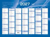 Quo Vadis - Calendrier mural - Français - Classic - Bleu - 14 mois de décembre à janvier - 55x40,5 cm - Papier Clairefontaine blanc - Fabrication française
