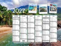 Quo Vadis - Calendrier mural - Français - Evasion - Evasion - 12 mois de janvier à décembre - 55x40,5 cm - Papier Clairefontaine blanc - Fabrication française