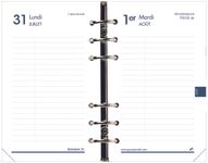 Quo Vadis - Recharge Organiseur - 2026-2027 - Timer 17 - Journalier - Français - 12 mois de août à juillet - 10x17 cm - Papier Clairefontaine blanc - Fabrication française