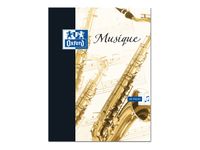 Oxford - Cahier de musique A4 (21x29,7 cm) - 48 pages - 24 pages à portée et 24 pages grands carreaux