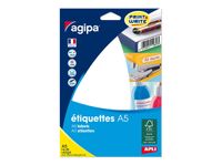 Apli Agipa - Etui A5 - 1824 Étiquettes blanches multi-usages - 10 x 22 mm - coins arrondis - réf 114018