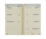 Agenda de poche spiralé Optivision - 1 semaine sur 2 pages - 9 x 16 cm - recharge - Brepols