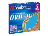 Verbatim Colours - 5 x DVD-R - 4.7 Go 16x