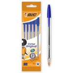 BIC Cristal - 5 Stylos à bille - bleu - pointe moyenne