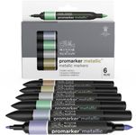 ProMarker Metallic - Pack de 6 marqueurs double pointe - coloris assortis - Winsor & Newton
