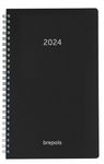 Agenda à spirale Polyprop Breform - 1 jour par page - 10 x 16,5 cm - noir - Brepols