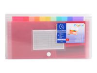 Exacompta - Trieur à soufflet 6 compartiments - 11x18 cm - blanc transparent