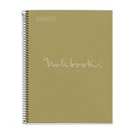 Notebook Eco Emotions, Carton recyclé, A4, quadrillage 5x5 mm, 80 feuilles de 1 couleur, Miquelrius, Vert.