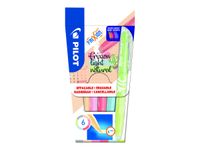Pilot FriXion Light Soft - Pack de 6 surligneurs effaçables (rouge, vert clair, gris, bleu ciel, rose corail, orange pâle)
