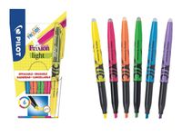 Pilot FriXion Light - Pack de 6 surligneurs effaçables - encre thermosensible - pointe moyenne - couleurs assorties