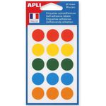 Apli Agipa - 90 Pastilles adhésives - couleurs assorties - diamètre 19 mm - réf 100088