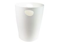 Corbeille à papier Exacompta ECOBIN 15L – Blanc - Polypropylène Recyclé - Certifié Ange Bleu - Poignées Intégrée